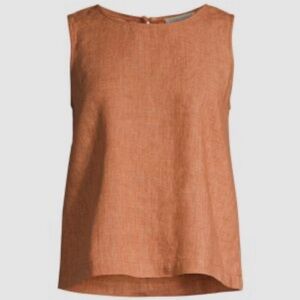 Eileen Fisher Women's Linen Sleeveless Top - Cinnamon